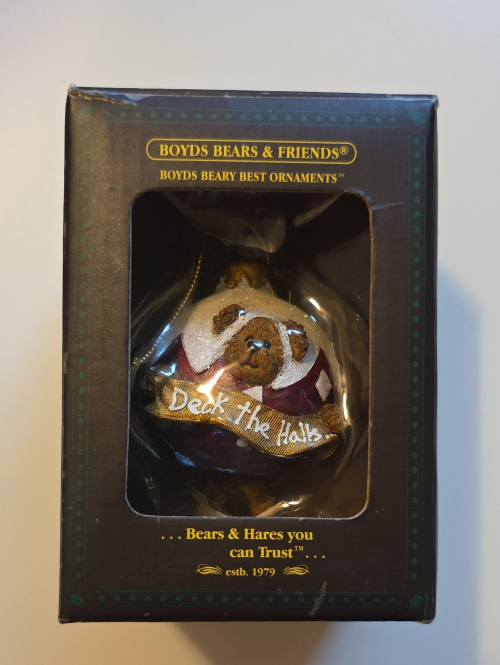Boyds Bear & Friends Beary Best Ornament - "Deck the Halls"